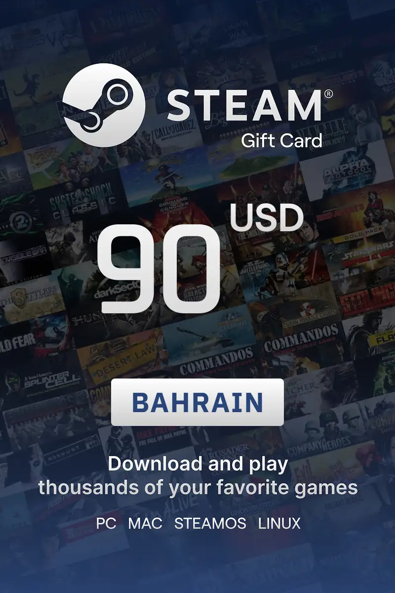 Steam Wallet 90 USD Gift Card (Bahrain) - Digital Key