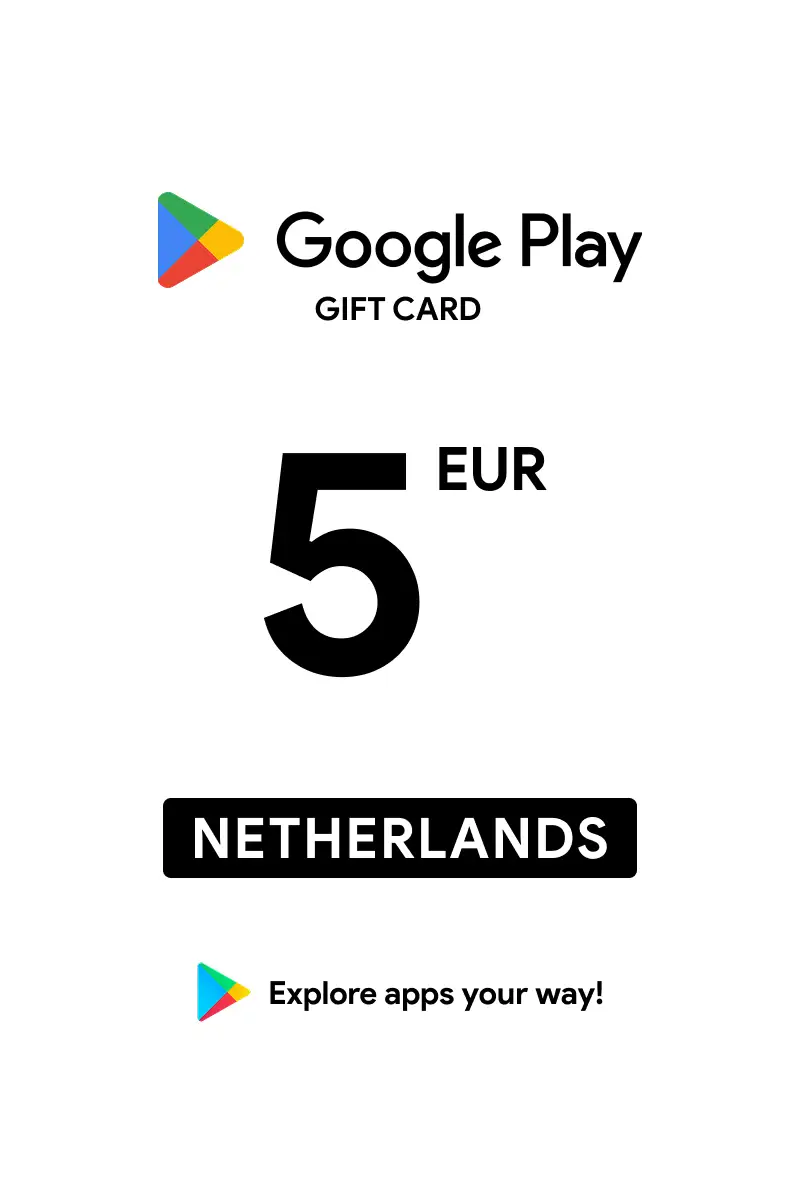 Google Play 5 EUR Gift Card (Netherlands) - Digital Key