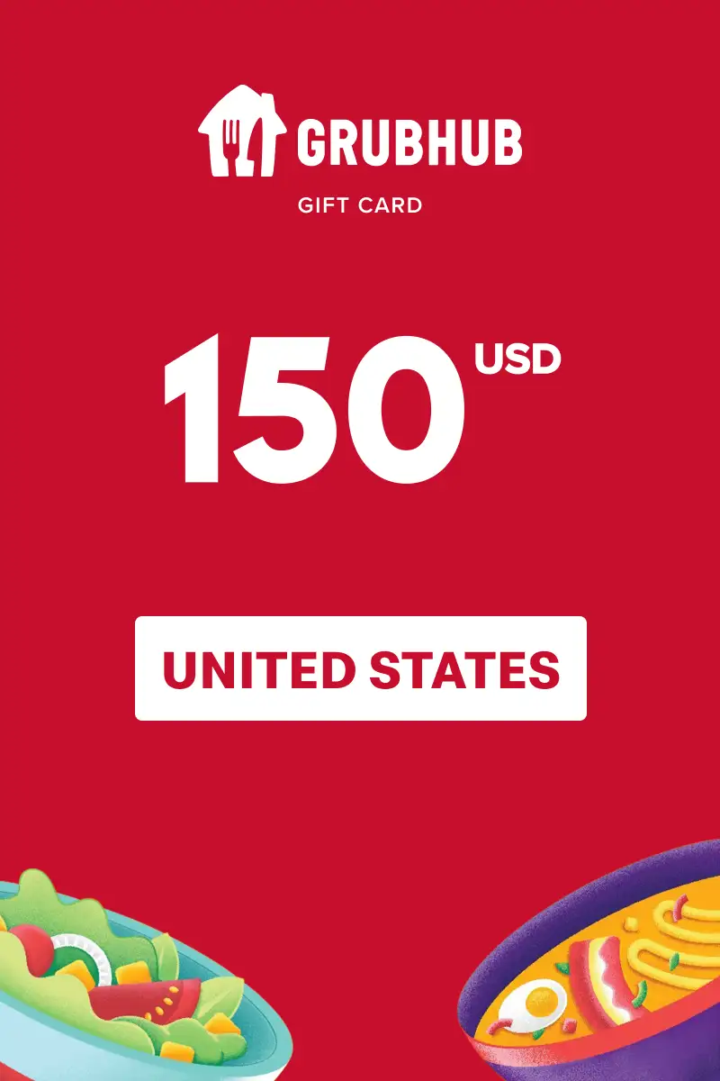GrubHub 150 USD Gift Card (United States) - Digital Key