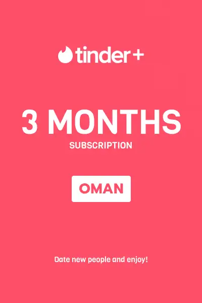 Tinder Plus - 3 Months Subscription (Oman) - Digital Key