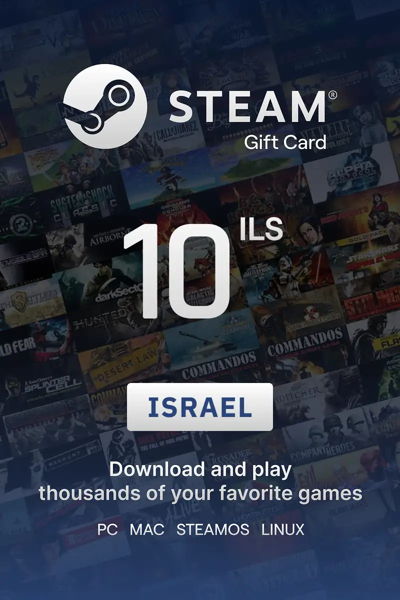 Steam Wallet 10 ILS Gift Card (Israel) - Digital Key