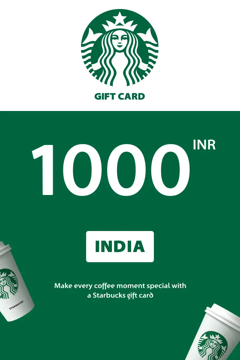Starbucks 1000 INR Gift Card (India) - Digital Key