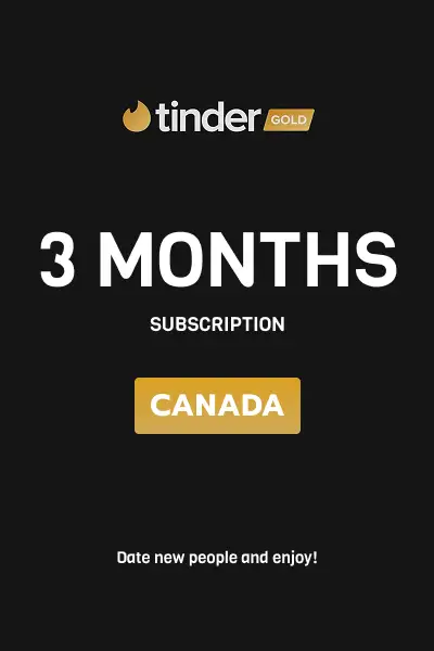 Tinder Gold 3 Months Subscription (Canada) - Digital Key
