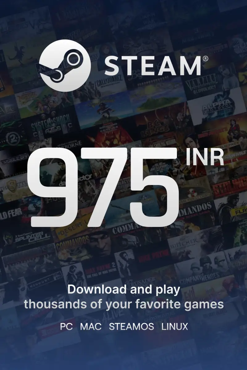 

Steam Wallet ₹975 INR Gift Card (IN) - Digital Code