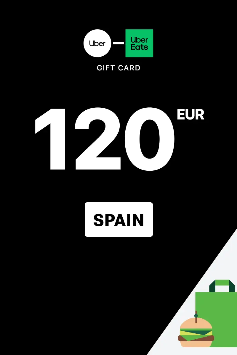 Uber Rides and Uber Eats 120 EUR Gift Card (Spain) - Digital Key
