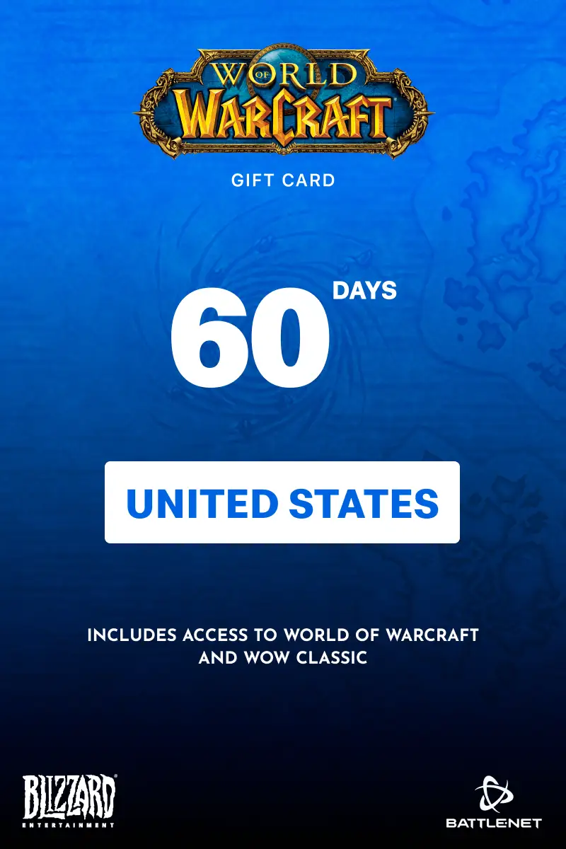 World of Warcraft 60 Days Time Card (United States) (PC) - Battle.net - Digital Key