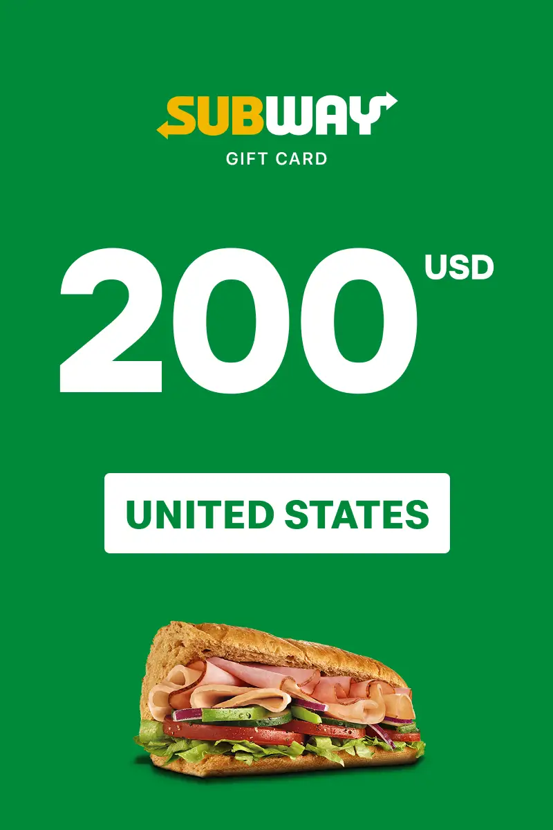 Subway 200 USD Gift Card (United States) - Digital Key