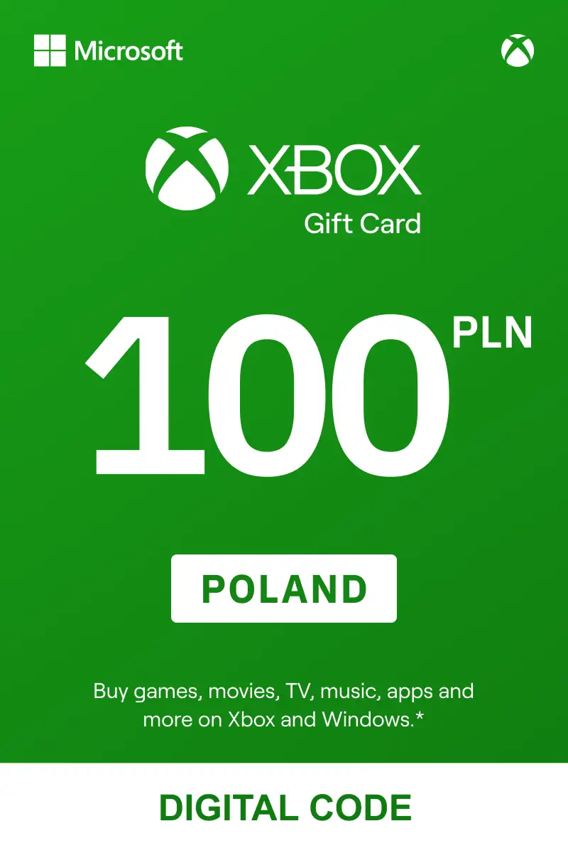 Xbox 100 PLN Gift Card (Poland) - Digital Key