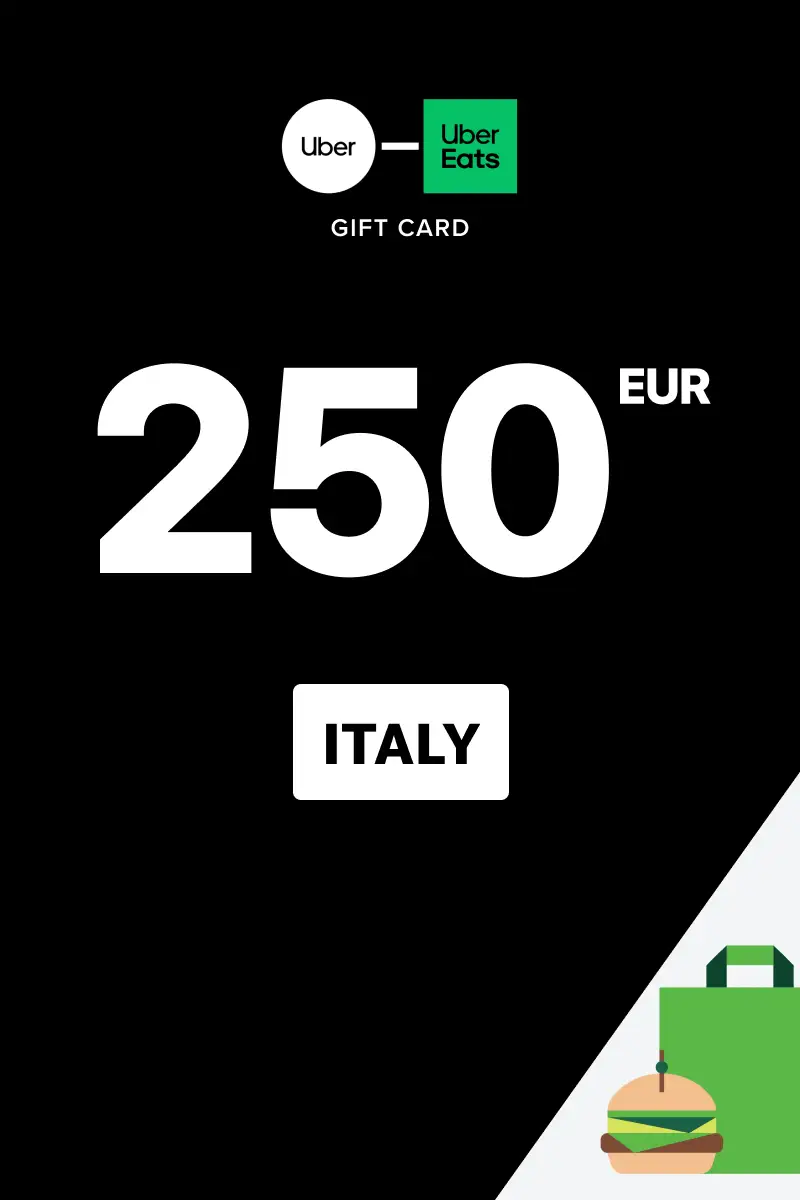 Uber Rides and Uber Eats 250 EUR Gift Card (Italy) - Digital Key