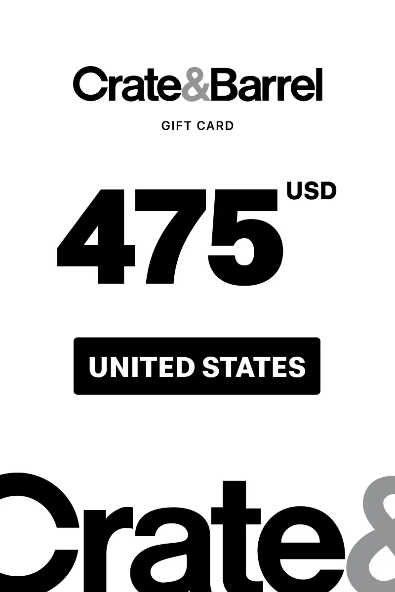 Crate and Barrel 475 USD Gift Card (United States) - Digital Key