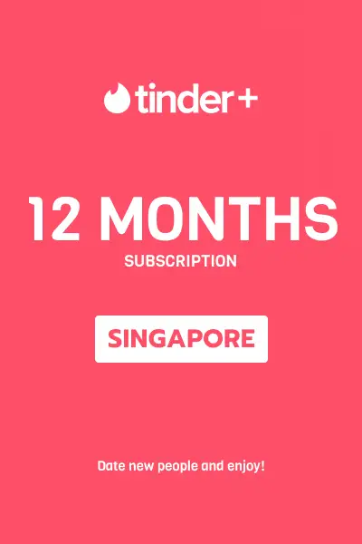 Tinder Plus - 12 Months Subscription (Singapore) - Digital Key