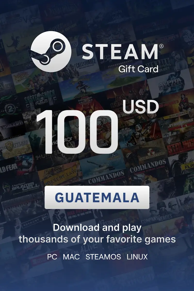 Steam Wallet 100 USD Gift Card (Guatemala) - Digital Key