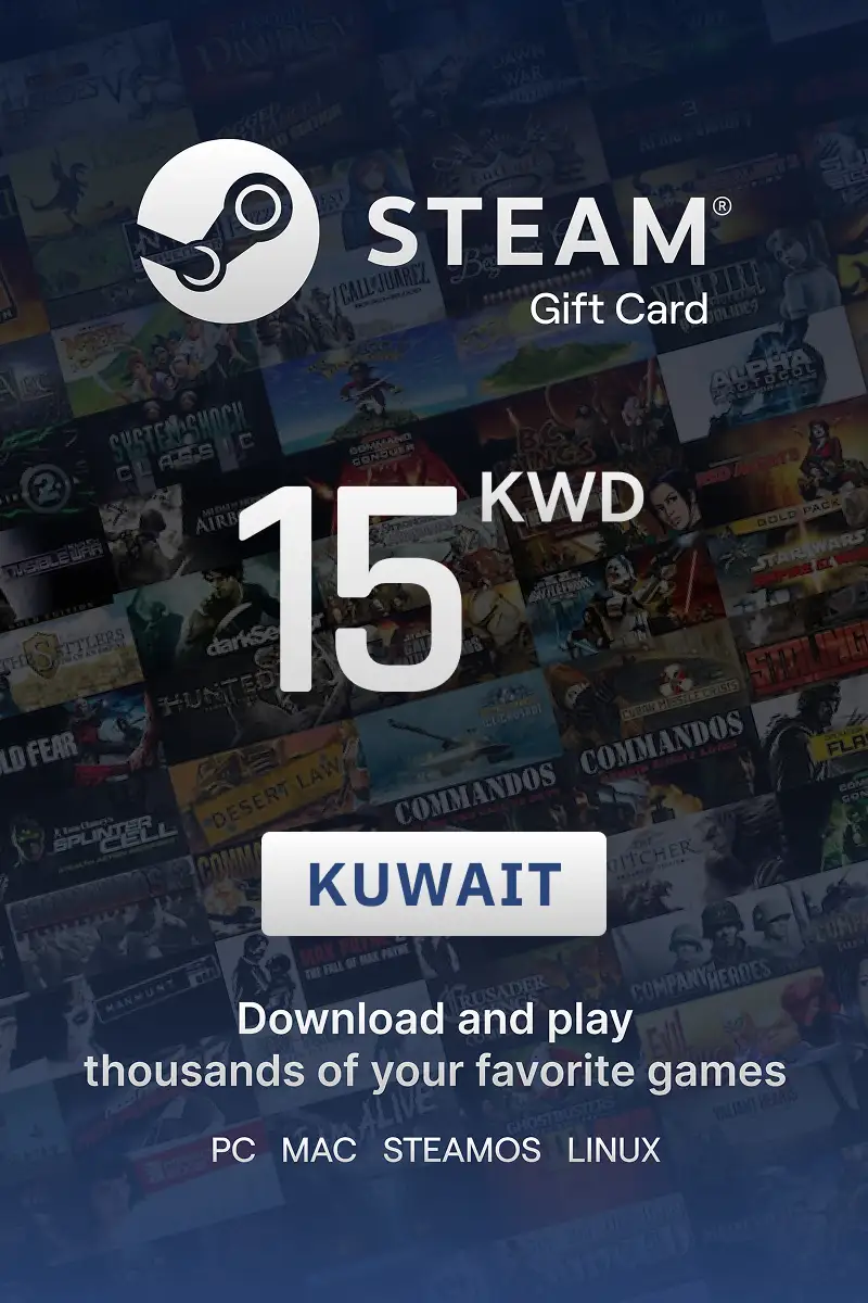 Steam Wallet 15 KWD Gift Card (Kuwait) - Digital Key