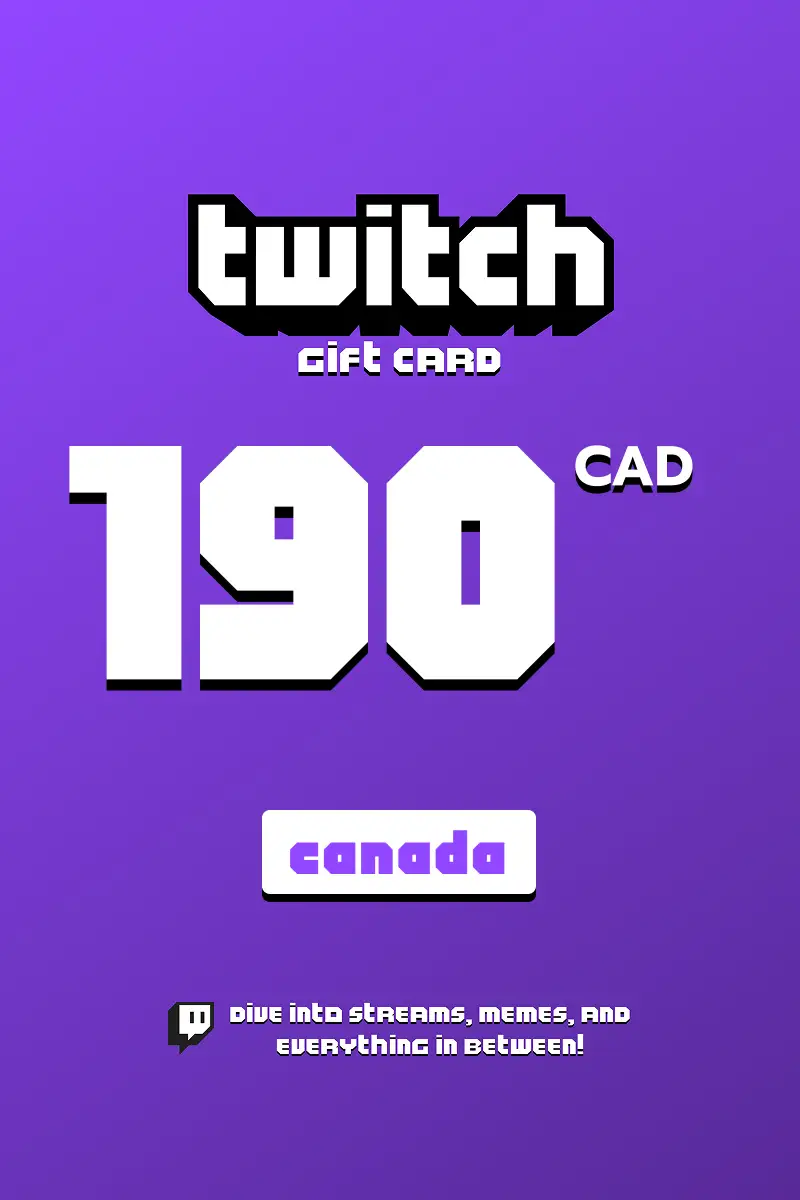 Twitch 190 CAD Gift Card (Canada) - Digital Key