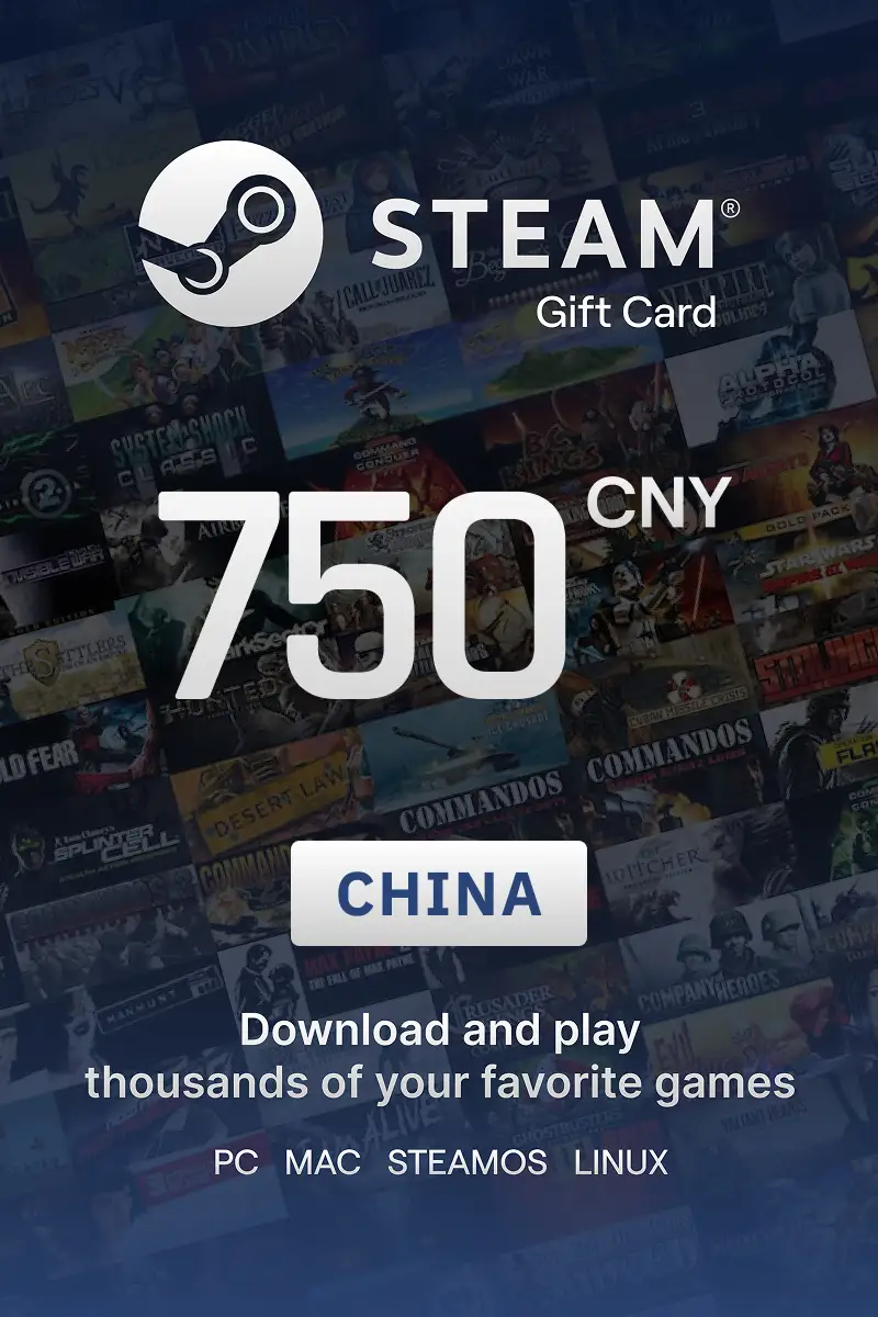Steam Wallet 750 CNY Gift Card (China) - Digital Key
