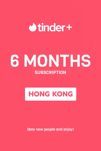Tinder Plus - 6 Months Subscription (Hong Kong) - Digital Key