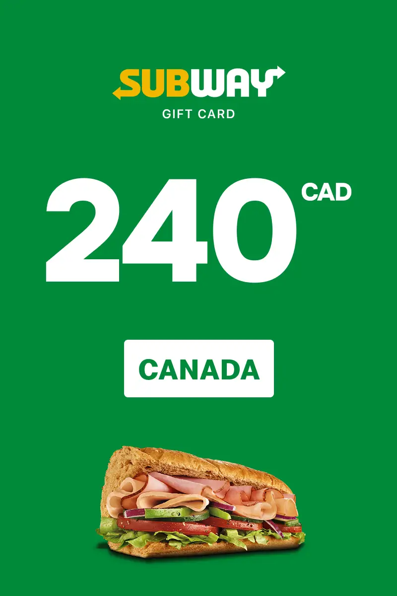 Subway 240 CAD Gift Card (Canada) - Digital Key