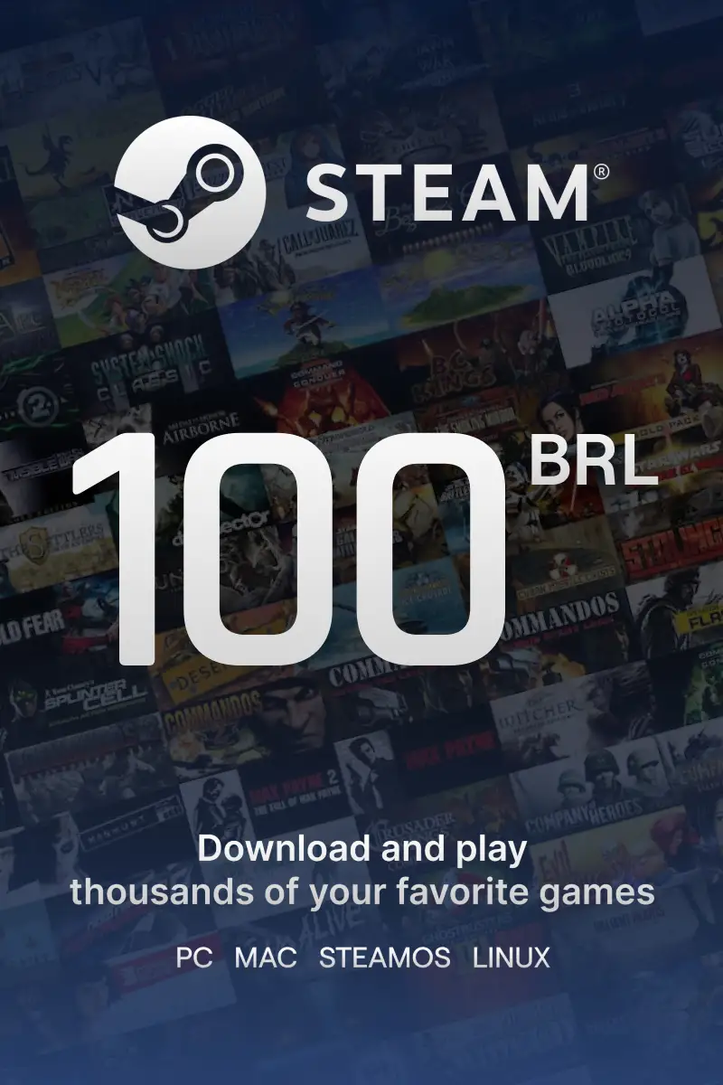 

Steam Wallet R$100 BRL Gift Card (BR) - Digital Code