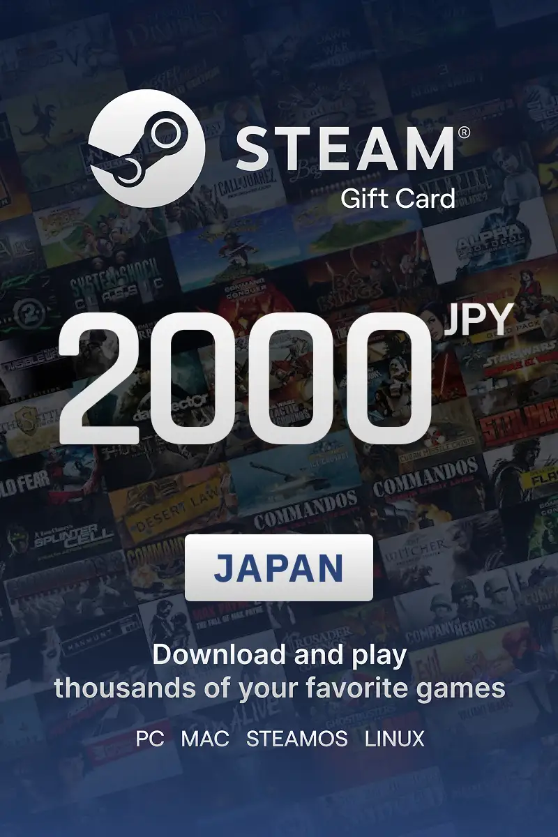 Steam Wallet 2000 JPY Gift Card (Japan) - Digital Key