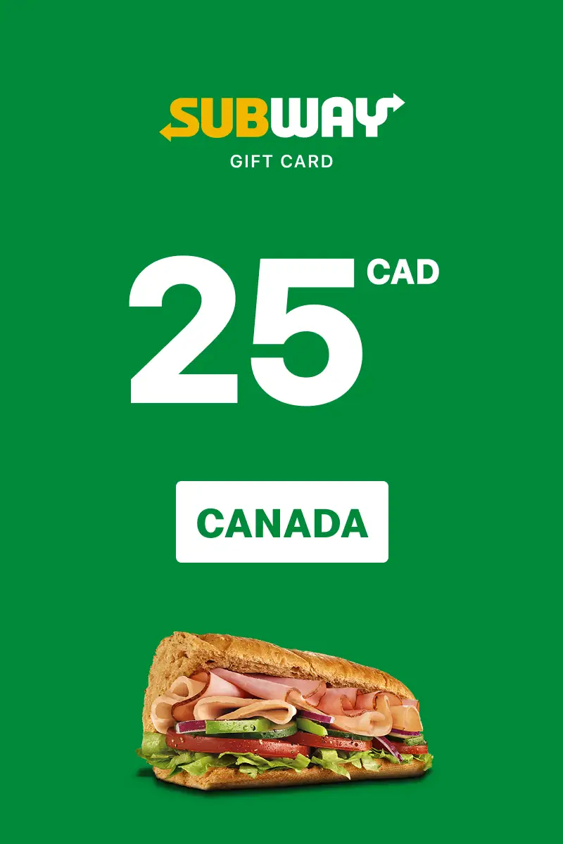 Subway 25 CAD Gift Card (Canada) - Digital Key