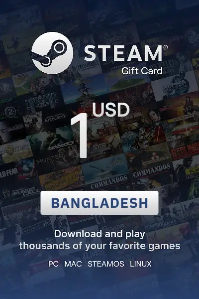 Steam Wallet 1 USD Gift card (Bangladesh) - Digital Key