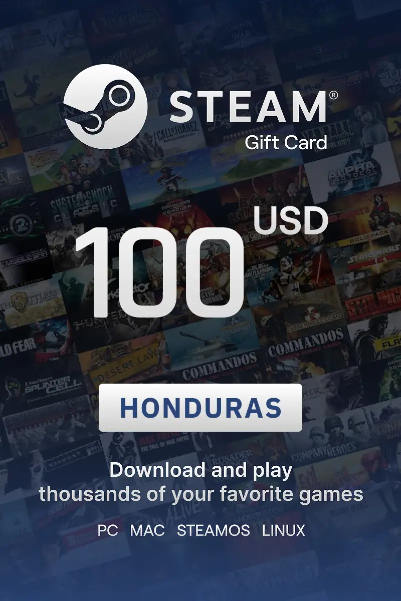 Steam Wallet 100 USD Gift Card (Honduras) - Digital Key