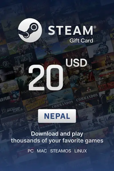 Steam Wallet 20 USD Gift card (Nepal) - Digital Key