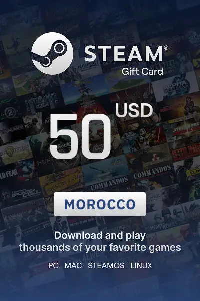 Steam Wallet 50 USD Gift card (Morocco) - Digital Key