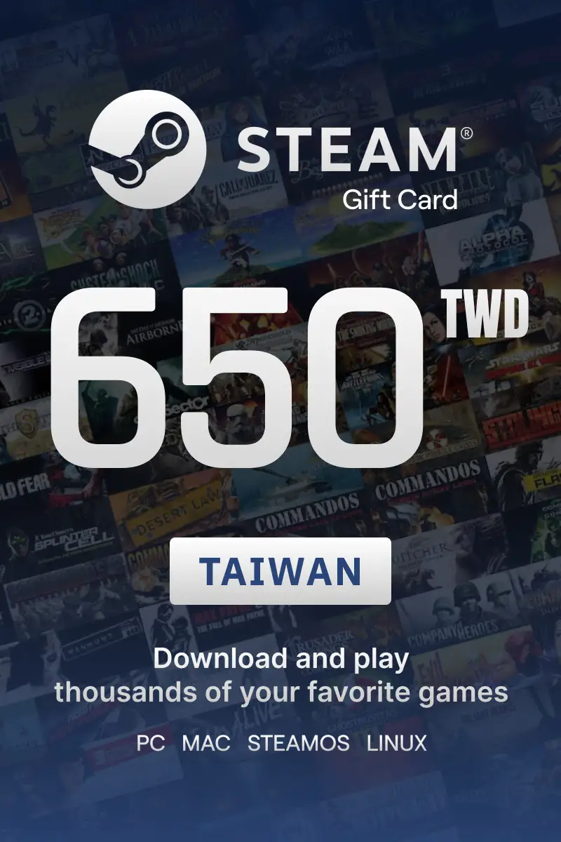 Steam Wallet 650 TWD Gift Card (Taiwan) - Digital Key