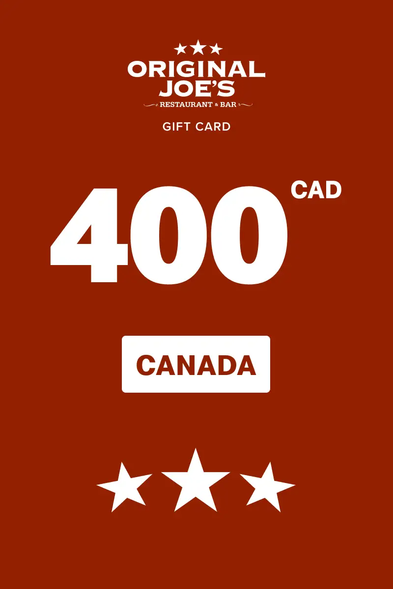 Original Joe's 400 CAD Gift Card (Canada) - Digital Key