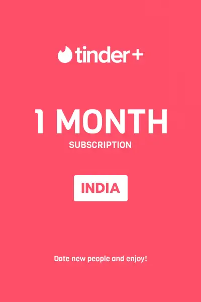 Tinder Plus - 1 Month Subscription (India) - Digital Key