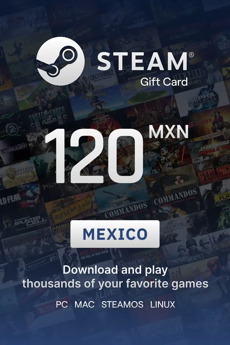 Steam Wallet 120 MXN Gift Card (Mexico) - Digital Key