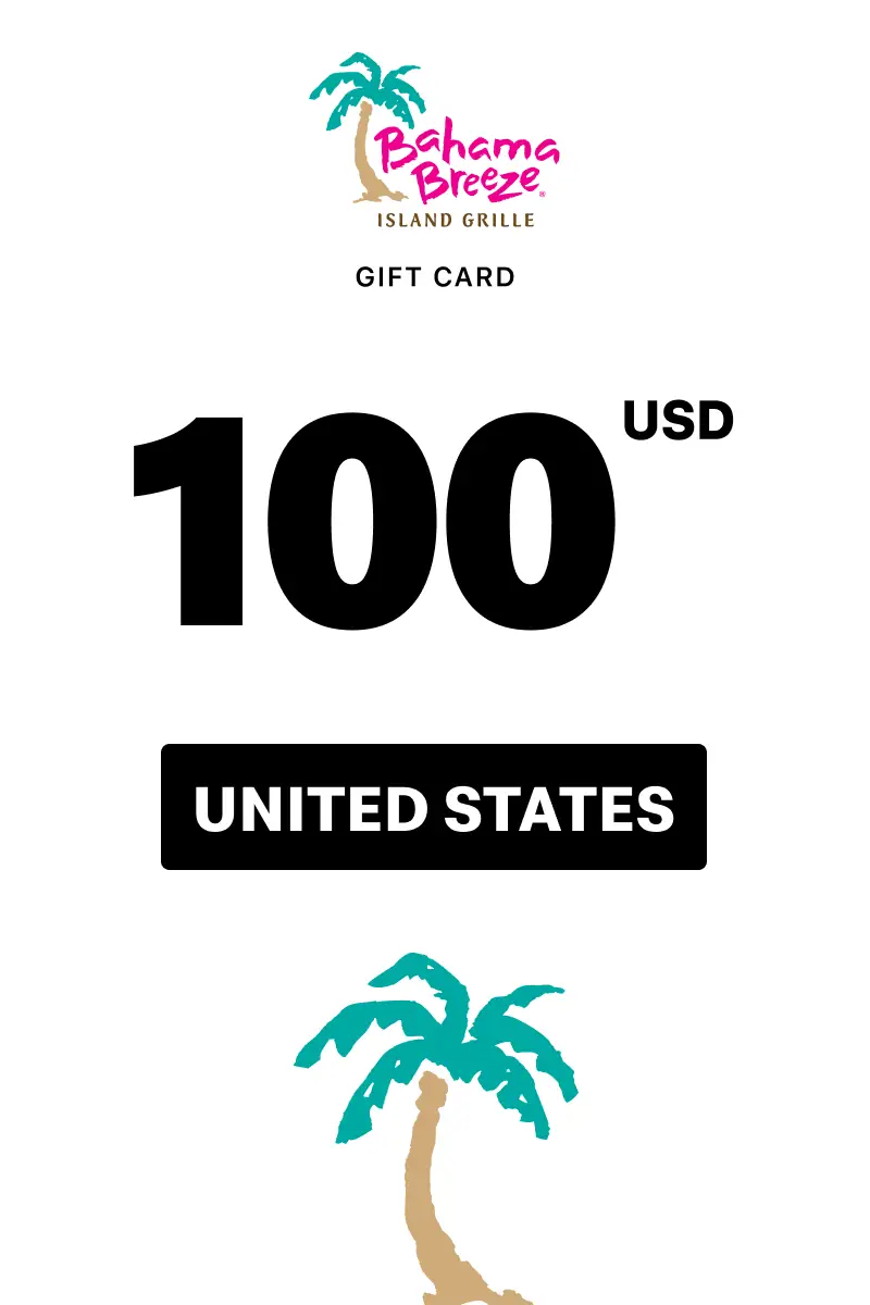 Bahama Breeze 100 USD Gift Card (United States) - Digital Key