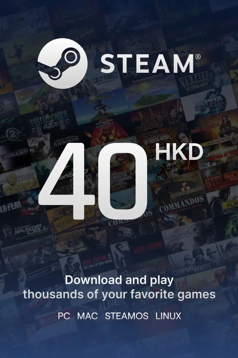 

Steam Wallet $40 HKD Gift Card (HK) - Digital Code