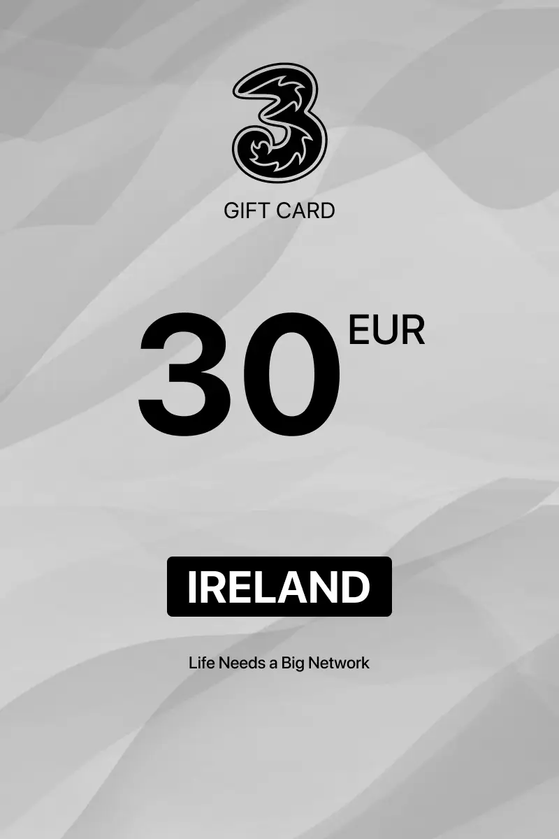 Three Mobile 30 EUR Gift Card (Ireland) - Digital Key