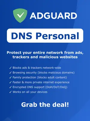 AdGuard DNS Personal (Global) (PC / Mac / Android / iOS) 20 Devices 1 Year - Digital Key