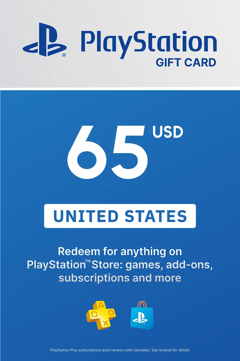 PlayStation Store 65 USD Gift Card (United States) - Digital Key