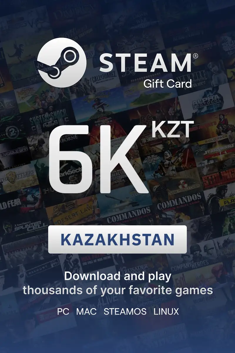 Steam Wallet 6000 KZT Gift Card (Kazakhstan) - Digital Key