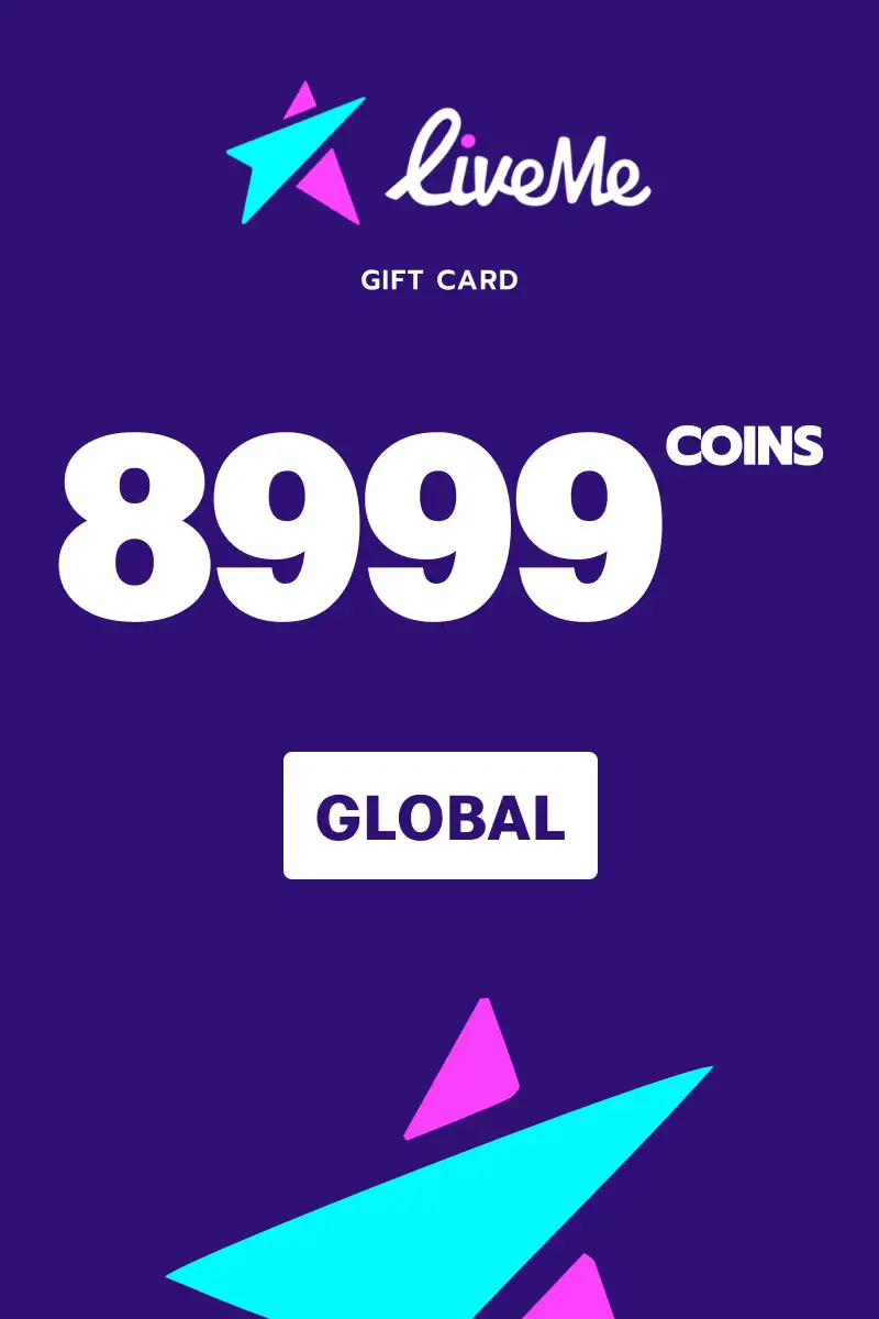 LiveME 8999 Coins Gift Card (Global) - Digital Key