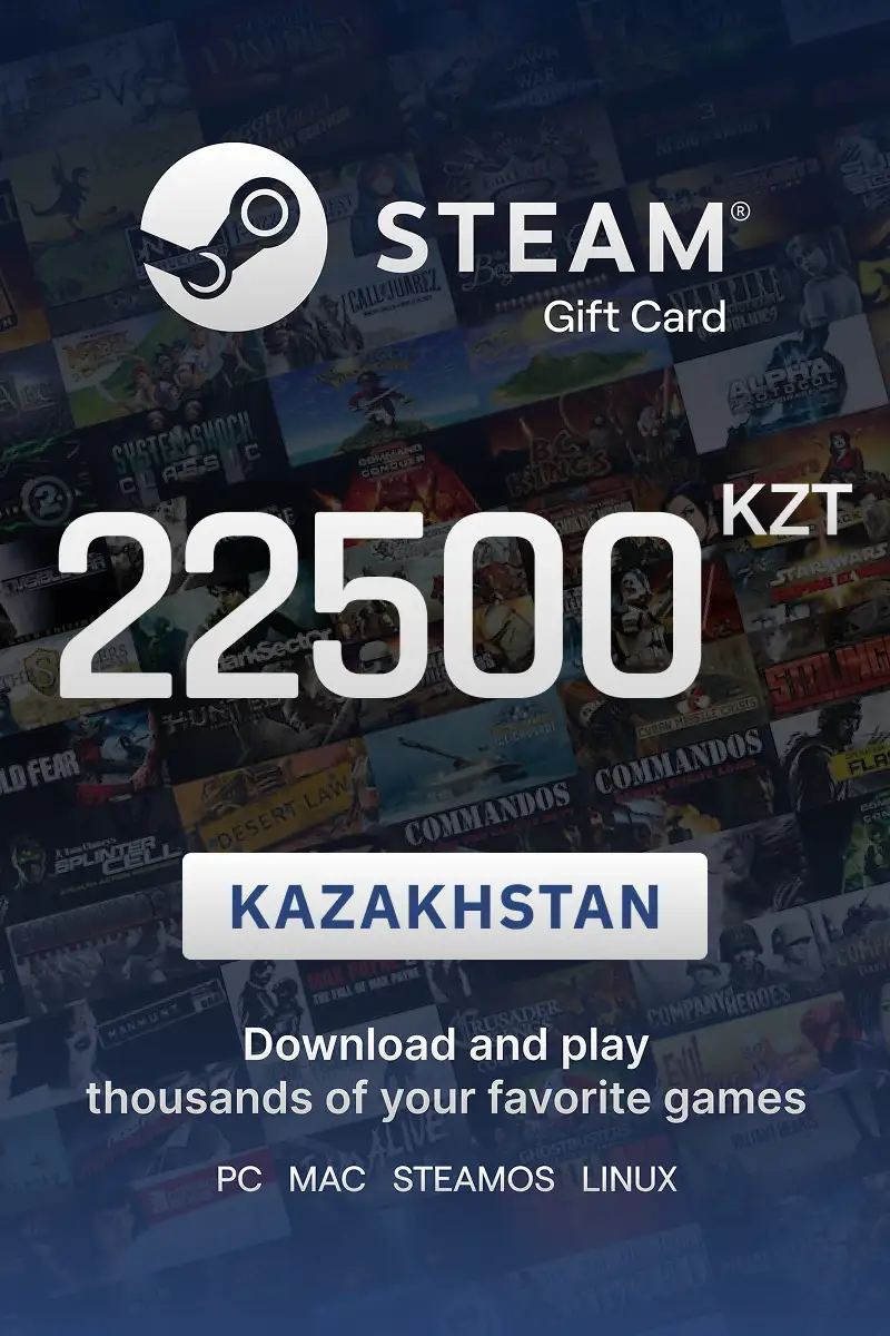 Steam Wallet 22500 KZT Gift Card (Kazakhstan) - Digital Key
