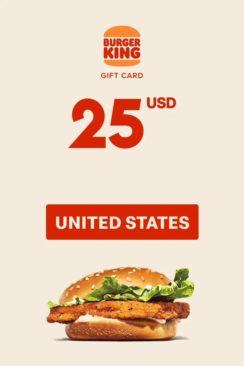 Burger King 25 USD Gift Card (United States) - Digital Key