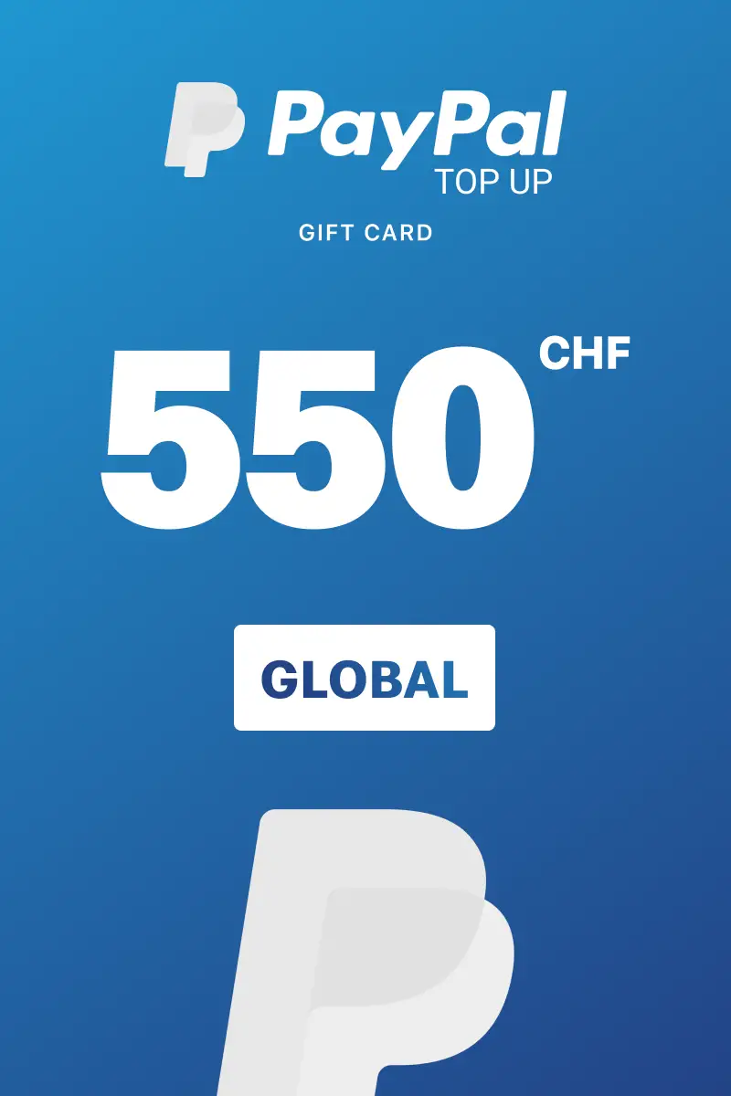 PayPal Instant Top Up 550 CHF Gift Card (Global) - Digital Key