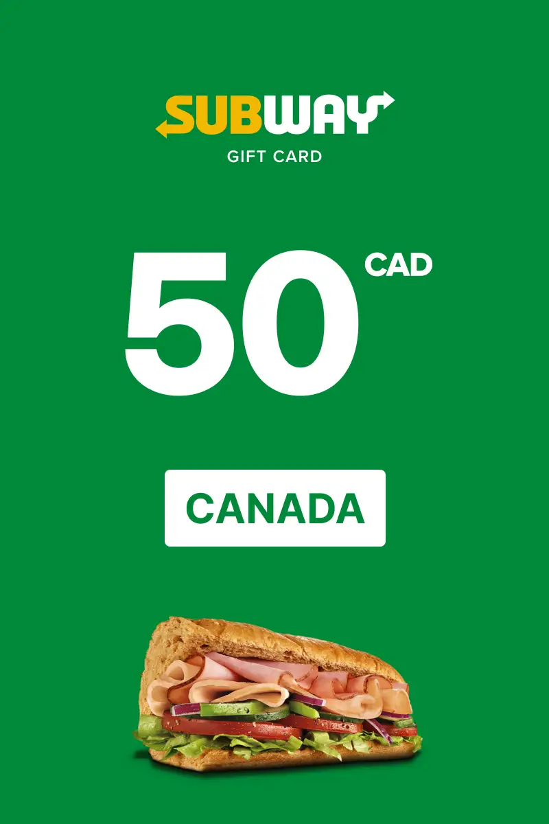 Subway 50 CAD Gift Card (Canada) - Digital Key