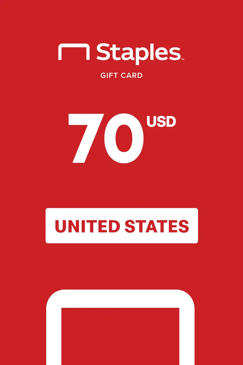 Staples 70 USD Gift Card (United States) - Digital Key