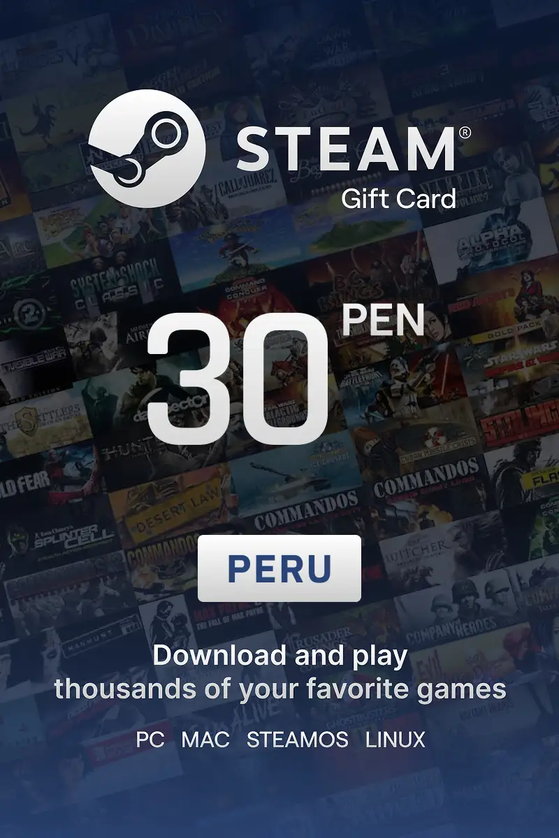 Steam Wallet 30 PEN Gift Card (Peru) - Digital Key