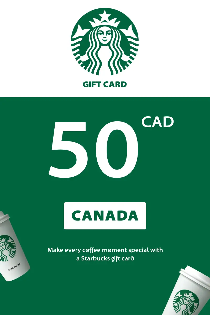 Starbucks 50 CAD Gift Card (Canada) - Digital Key