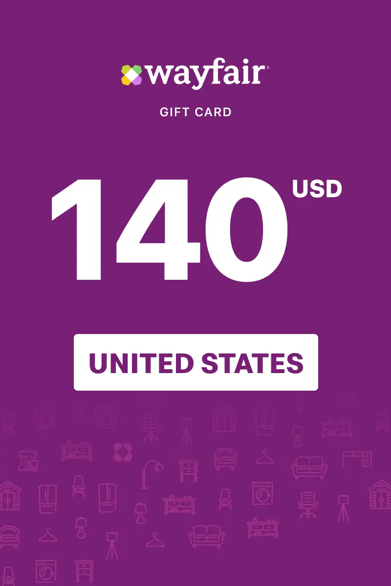 Wayfair 140 USD Gift Card (United States) - Digital Key