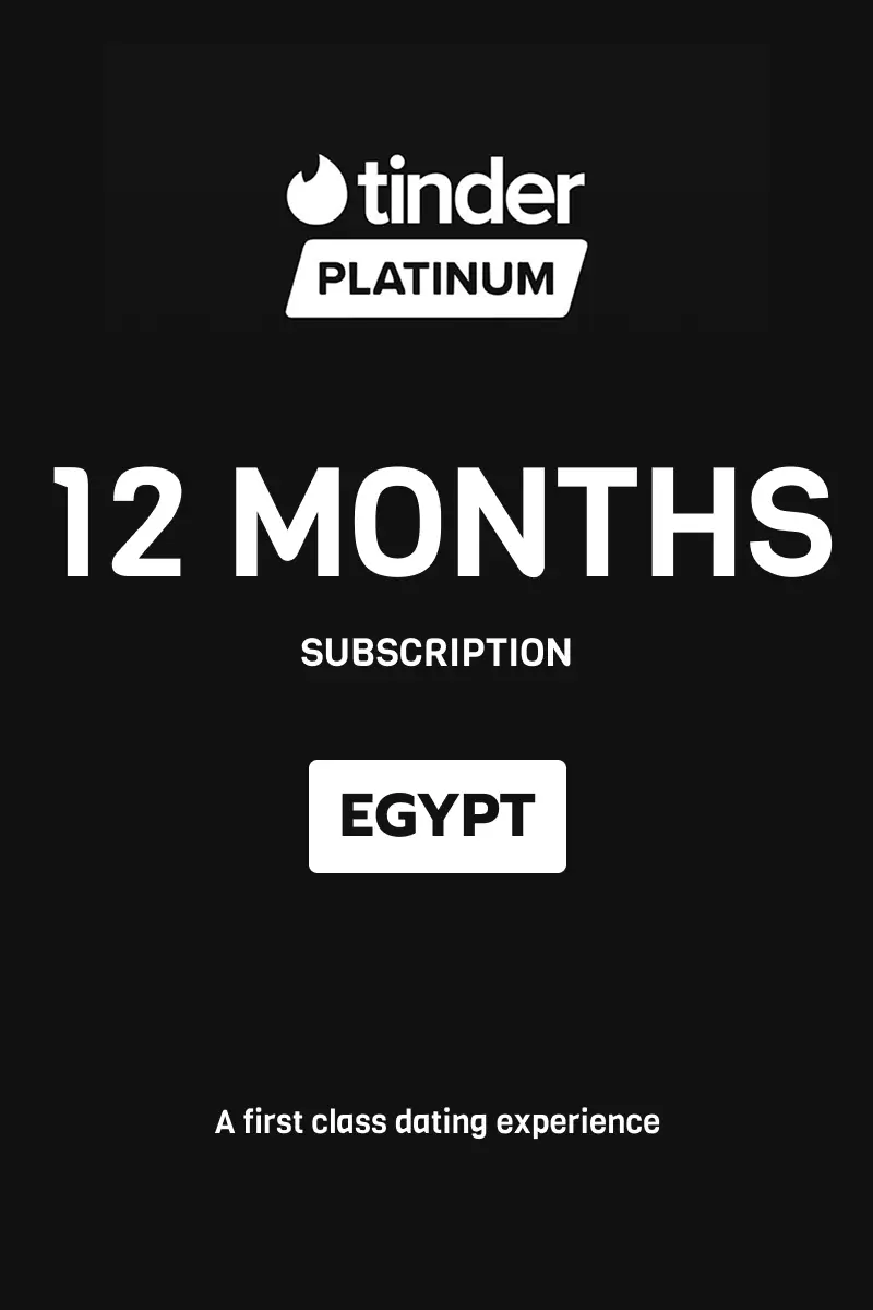 Tinder Platinum 12 Months Subscription (Egypt) - Digital Key