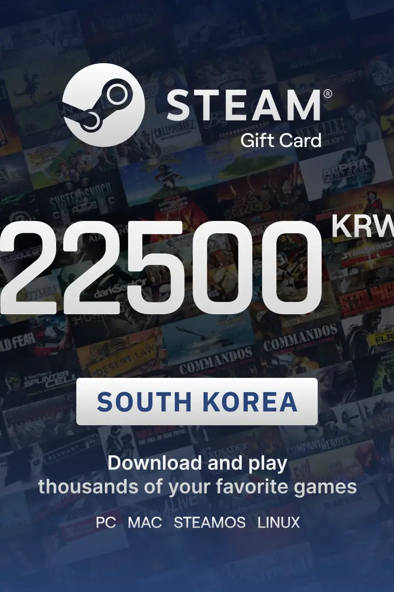 Steam Wallet 22500 KRW Gift Card (South Korea) - Digital key