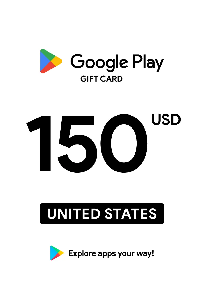Google Play 150 USD Gift Card (United States) - Digital Key